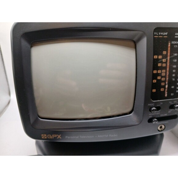Vintage GPX Portable 5 Inch B/W CRT Retro Gaming TV & AM/FM Radio Works Great - Picture 7 of 16